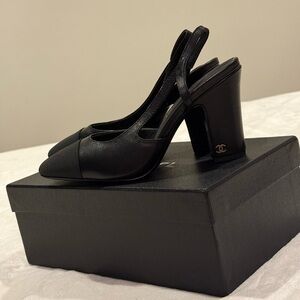 Chanel Black Slingback Heels